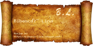Bibescó Lina névjegykártya